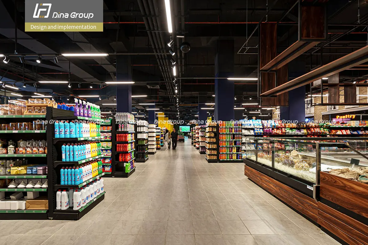 طراحی سوپرمارکت و تجهیزات فروشگاهی تجهیزات هایپرمارکت میتا شعبه میکامال - طراحی فروشگاهی